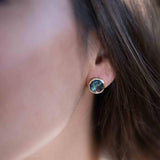 Iolite hydro Earrings ~ Stud ~ Jewelry ~ 18k Gold Plated ~ Natural ~ Minimalist Everyday ~ Gift for Her ~ Boho ~ Hippie ~ ME0