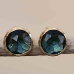 Iolite hydro Earrings ~ Stud ~ Jewelry ~ 18k Gold Plated ~ Natural ~ Minimalist Everyday ~ Gift for Her ~ Boho ~ Hippie ~ ME0
