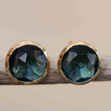 Iolite hydro Earrings ~ Stud ~ Jewelry ~ 18k Gold Plated ~ Natural ~ Minimalist Everyday ~ Gift for Her ~ Boho ~ Hippie ~ ME0