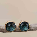 Iolite hydro Earrings ~ Stud ~ Jewelry ~ 18k Gold Plated ~ Natural ~ Minimalist Everyday ~ Gift for Her ~ Boho ~ Hippie ~ ME0