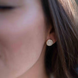 Moonstone Earrings ~ Stud ~ Jewelry ~ 18k Gold Plated ~ Natural ~ Minimalist Everyday ~ Gift for Her ~ Boho ~ Hippie ~ ME176