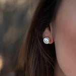 Pearl Earrings ~ Stud ~ Jewelry ~ 18k Gold Plated ~ Natural ~ Minimalist Everyday ~ Gift for Her ~ Boho ~ Hippie ~ ME0