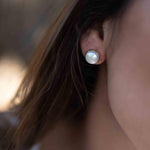 Pearl Earrings ~ Stud ~ Jewelry ~ 18k Gold Plated ~ Natural ~ Minimalist Everyday ~ Gift for Her ~ Boho ~ Hippie ~ ME0
