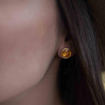 Yellow Topaz hydro Earrings ~ Stud ~ Jewelry ~ 18k Gold Plated ~ Natural ~ Minimalist Everyday ~ Gift for Her ~ Boho ~ Hippie ~ ME0