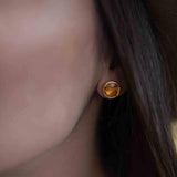 Yellow Topaz hydro Earrings ~ Stud ~ Jewelry ~ 18k Gold Plated ~ Natural ~ Minimalist Everyday ~ Gift for Her ~ Boho ~ Hippie ~ ME0