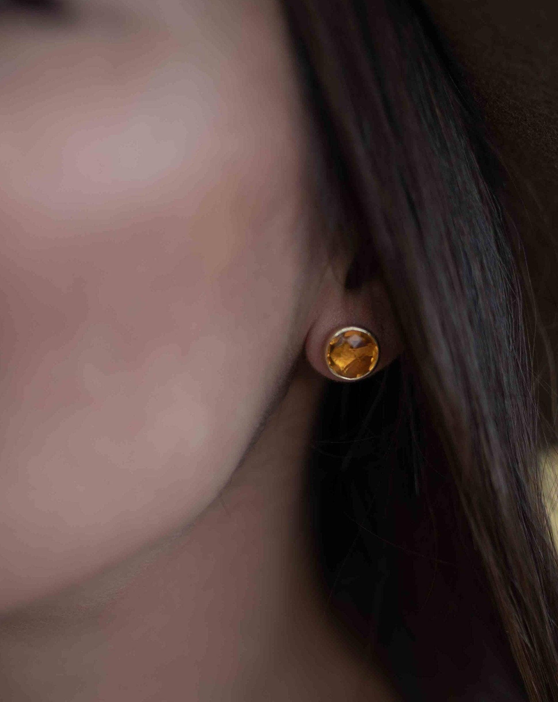 Yellow Topaz hydro Earrings ~ Stud ~ Jewelry ~ 18k Gold Plated ~ Natural ~ Minimalist Everyday ~ Gift for Her ~ Boho ~ Hippie ~ ME0