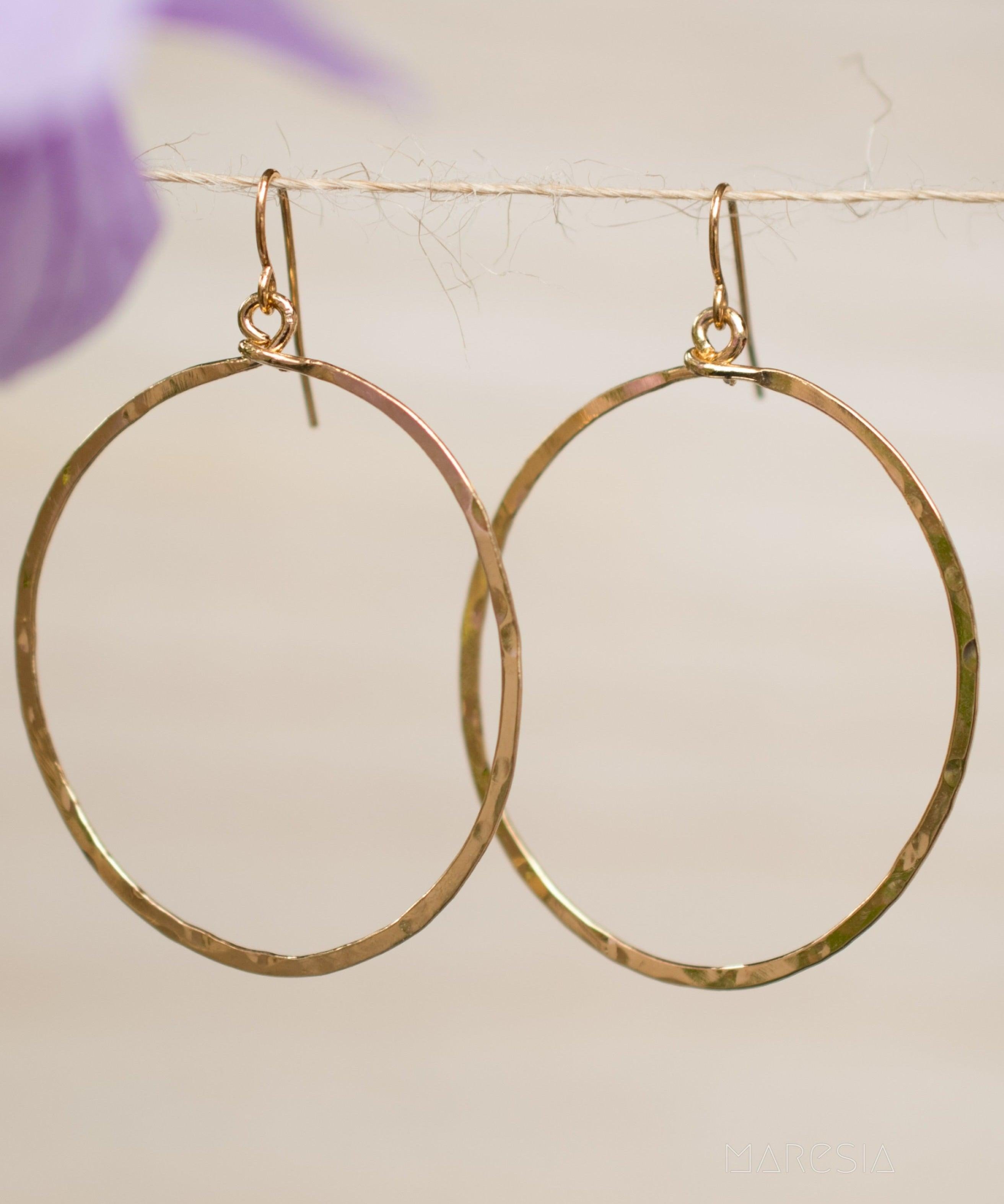 Jasmine Oval Turquoise Earrings ~Gold Plated or Silver Plated ~ SME007 - Maresia Jewelry