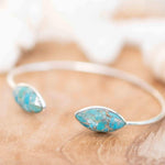 Copper Turquoise Adjustable Bracelet ~ Silver Plated ~ Handmade ~Statement  Hippie ~Bohemian ~Jewelry ~Gift For Her ~Gemstone ~Body MB0