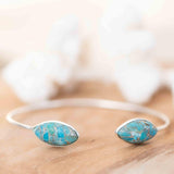 Copper Turquoise Adjustable Bracelet ~ Silver Plated ~ Handmade ~Statement  Hippie ~Bohemian ~Jewelry ~Gift For Her ~Gemstone ~Body MB0