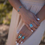 Copper Turquoise Adjustable Bracelet ~ Silver Plated ~ Handmade ~Statement  Hippie ~Bohemian ~Jewelry ~Gift For Her ~Gemstone ~Body MB0