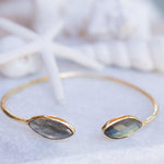 Labradorite Adjustable Bracelet ~ Gold Plated 18k ~ Handmade ~Statement  Hippie ~Bohemian ~Jewelry ~Gift For Her ~Gemstone ~Body