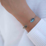 Labradorite Adjustable Bracelet ~ Silver Plated ~ Handmade ~Statement Hippie ~Bohemian ~Jewelry ~Gift For Her ~Gemstone ~Body MB038B