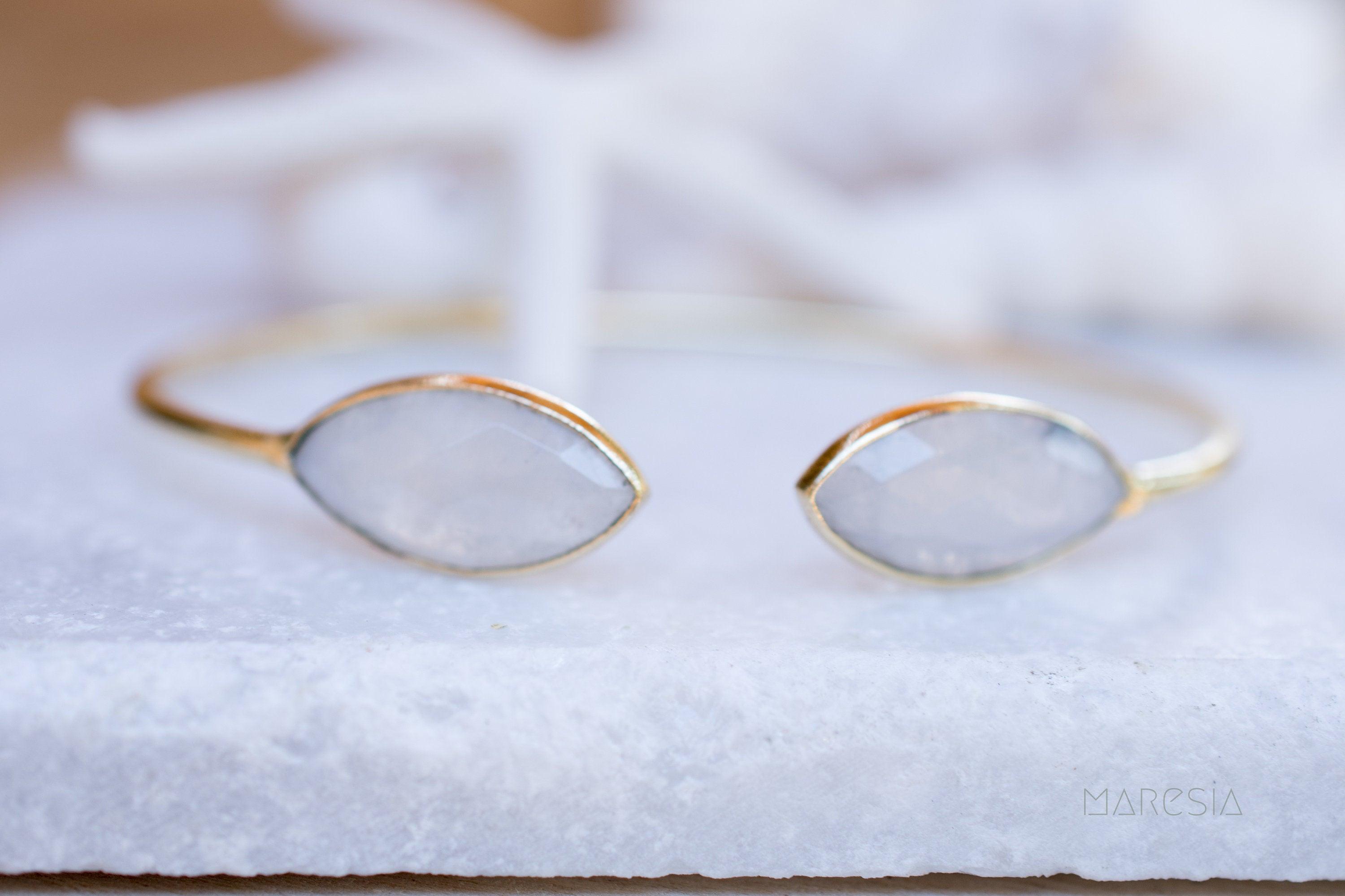 Moonstone Adjustable Bracelet ~ Gold Plated 18k ~ Handmade ~Statement  Hippie ~Bohemian ~Jewelry ~Gift For Her ~Gemstone ~Body