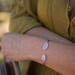 Moonstone Adjustable Bracelet ~ Siver Plated ~ Handmade ~Statement Hippie ~Bohemian ~Jewelry ~Gift For Her ~Gemstone ~Body MB039B