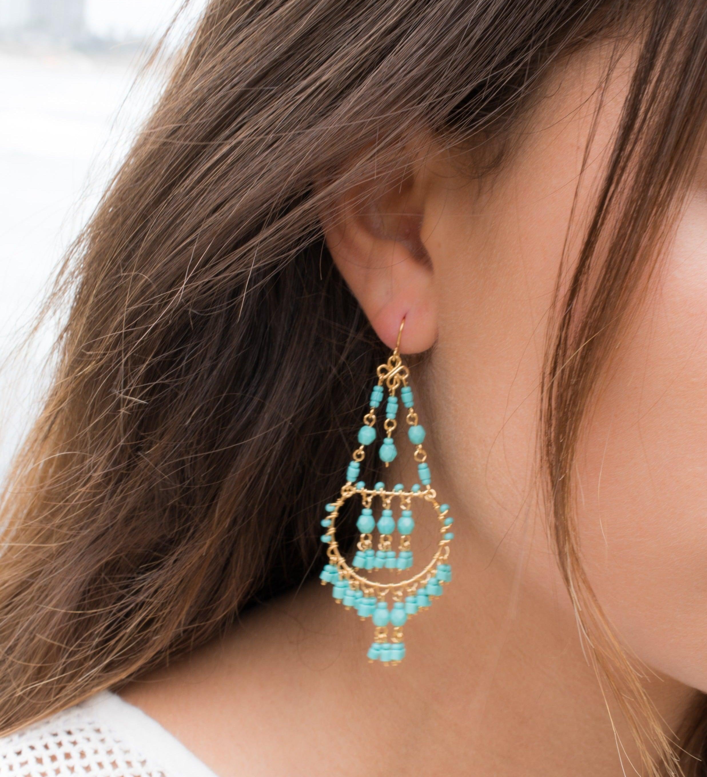 Joan Chandelier Earrings ~Gold Plated ~ SME030 - Maresia Jewelry