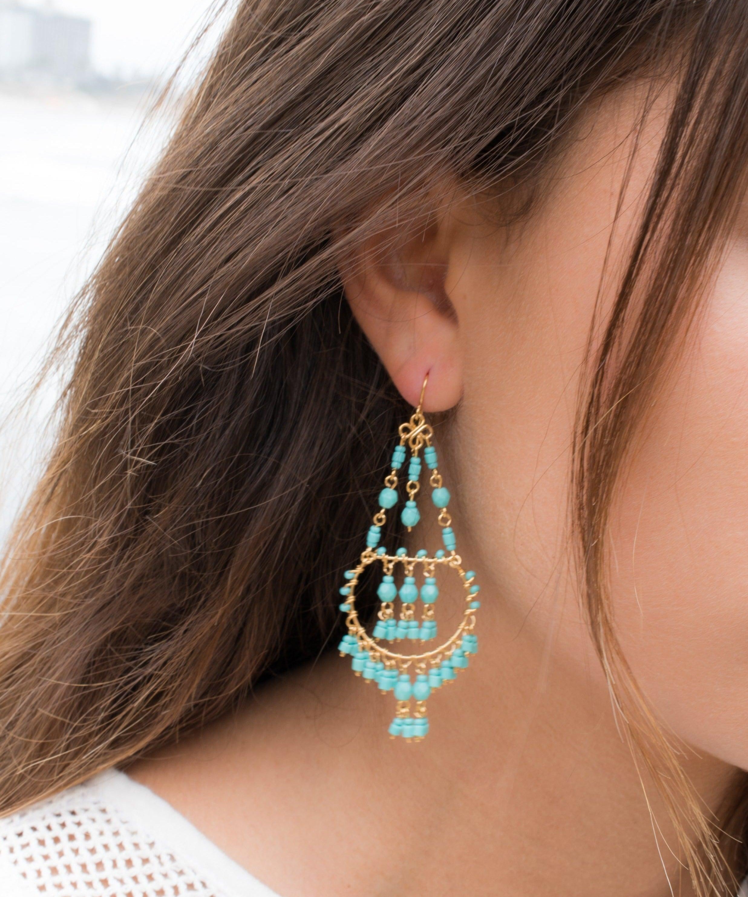 Joan Chandelier Earrings ~Gold Plated ~ SME030 - Maresia Jewelry