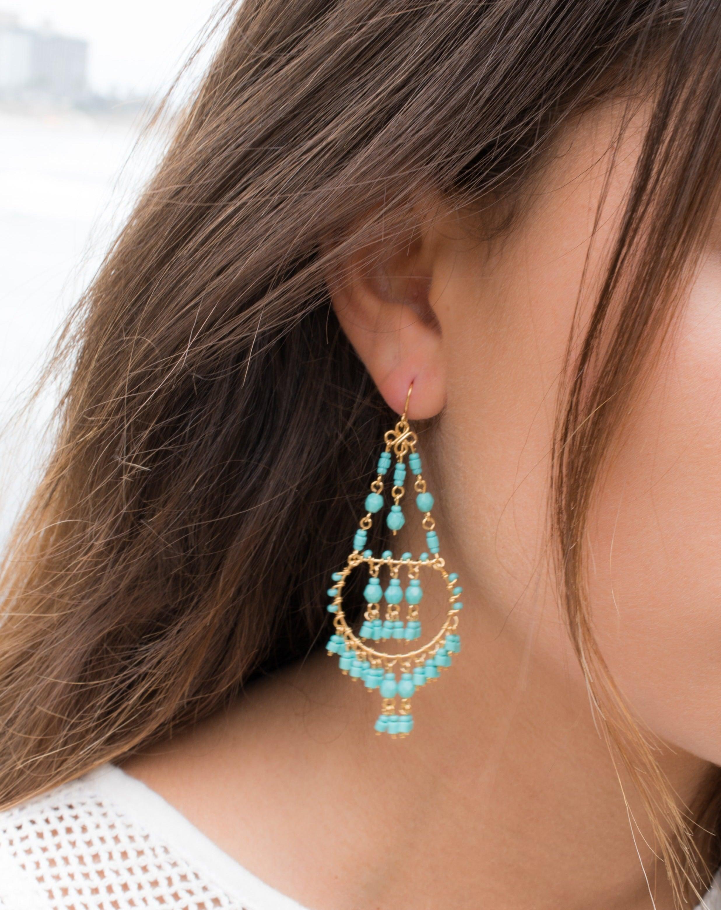 Joan Chandelier Earrings ~Gold Plated ~ SME030 - Maresia Jewelry