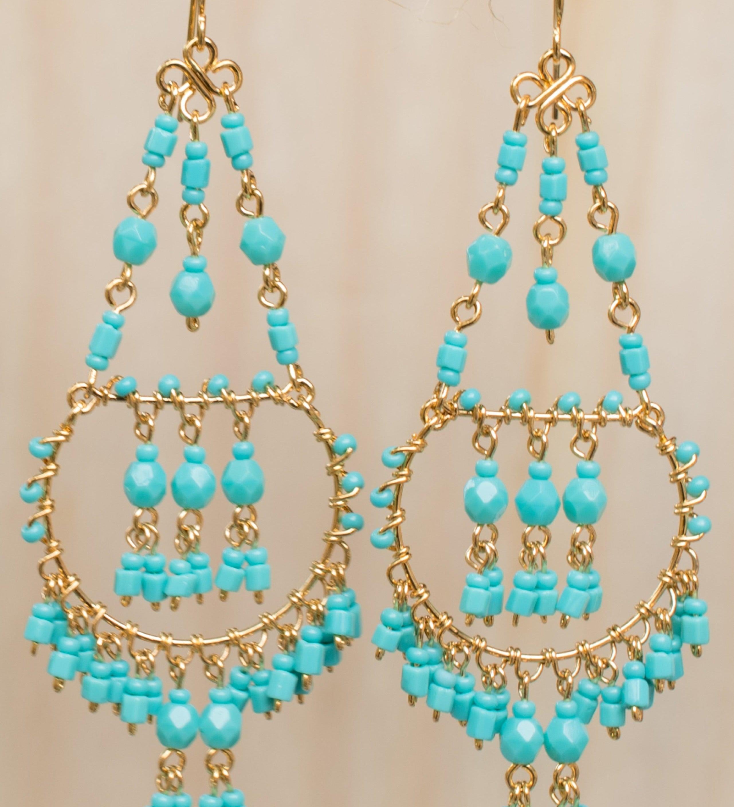Joan Chandelier Earrings ~Gold Plated ~ SME030 - Maresia Jewelry