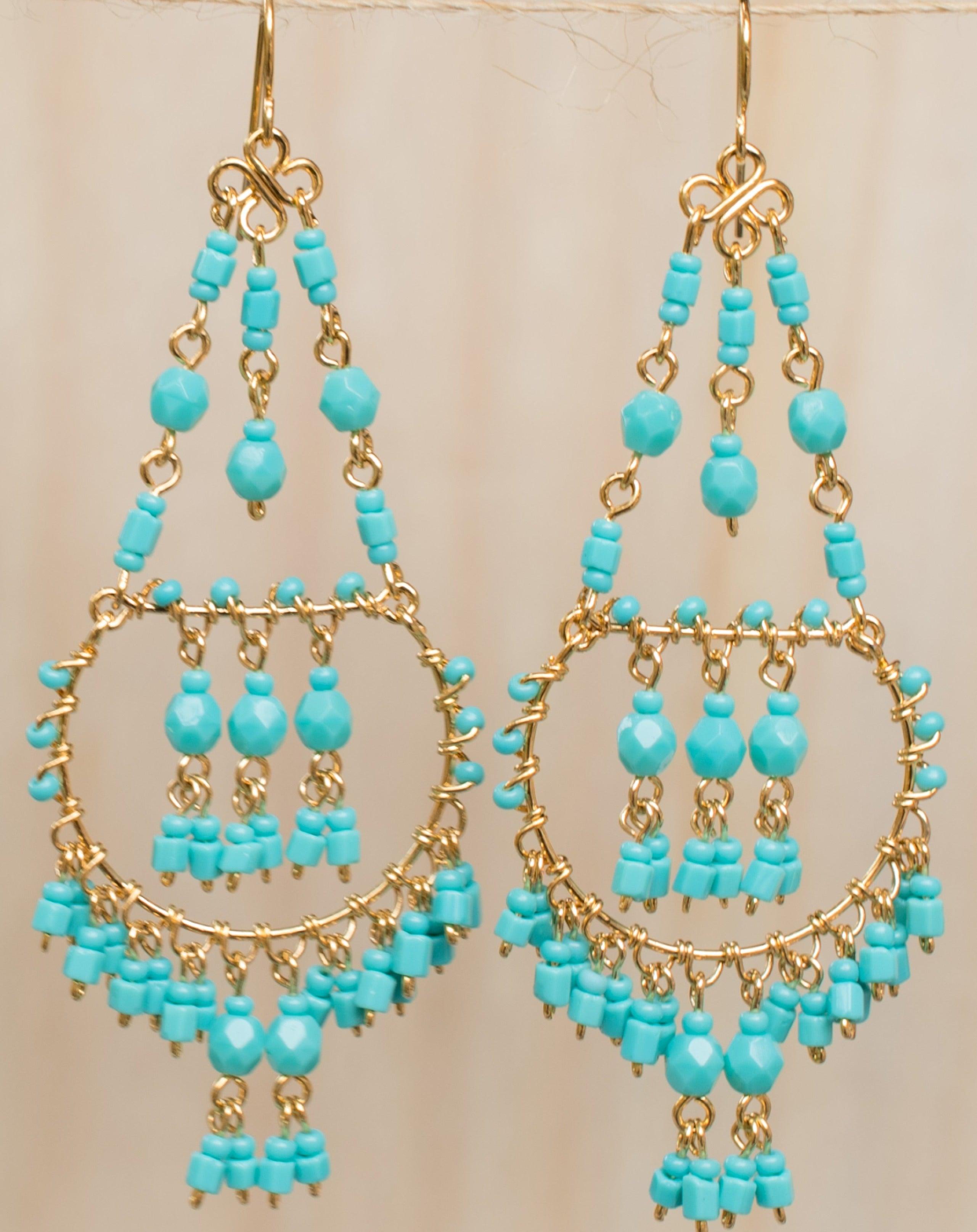 Joan Chandelier Earrings ~Gold Plated ~ SME030 - Maresia Jewelry