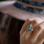 Turquoise Ring ~ oval shape ~Sterling Silver 925 ~ Handmade ~ Gemstone ~ Statement~ December Birthstone Boho * MR285