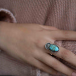 Turquoise Ring ~ oval shape ~Sterling Silver 925 ~ Handmade ~ Gemstone ~ Statement~ December Birthstone Boho * MR285