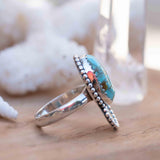 Turquoise Ring ~ oval shape ~Sterling Silver 925 ~ Handmade ~ Gemstone ~ Statement~ December Birthstone Boho * MR285