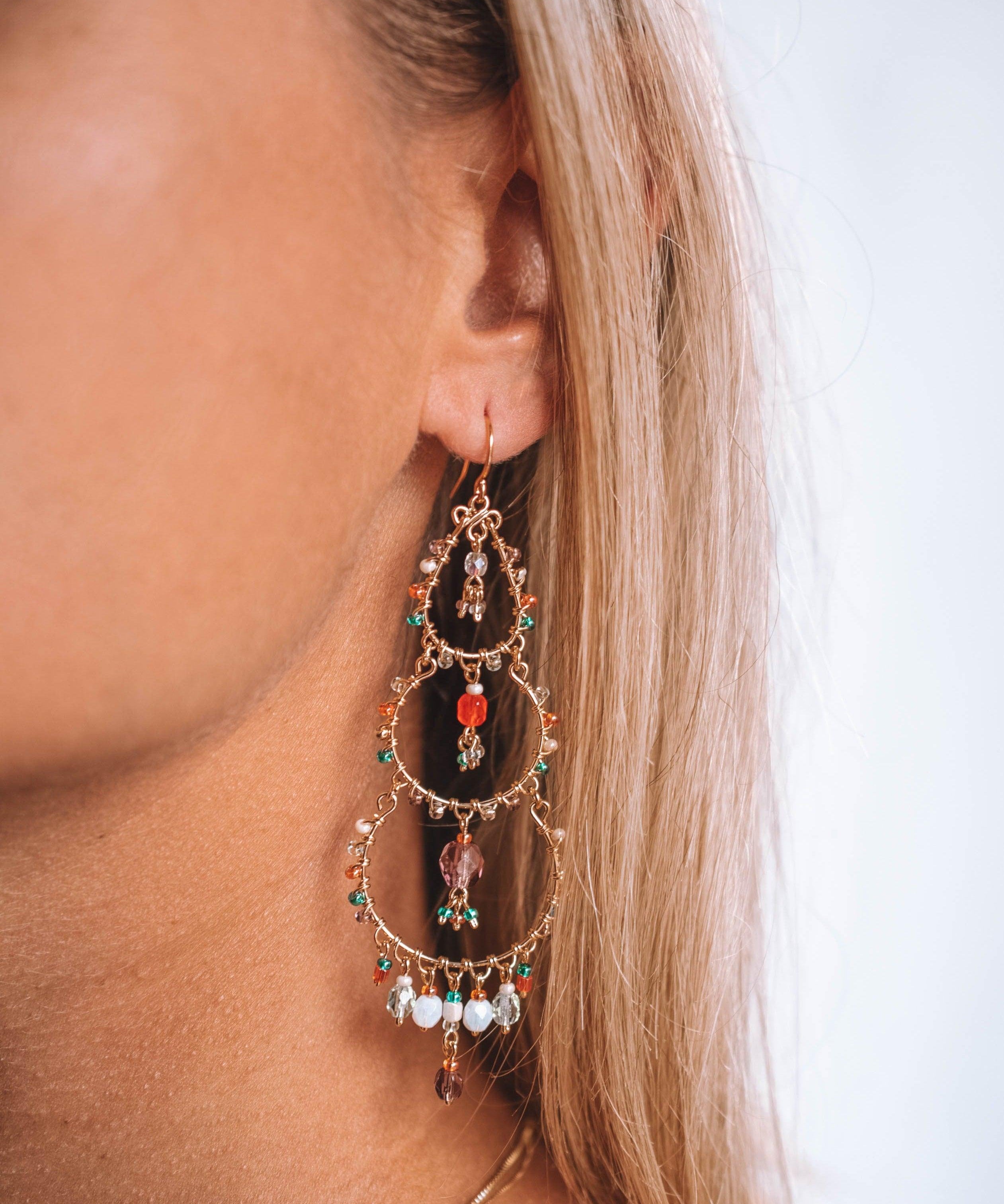 Joix Chandelier Earrings ~Gold Plated ~ SME089 - Maresia Jewelry