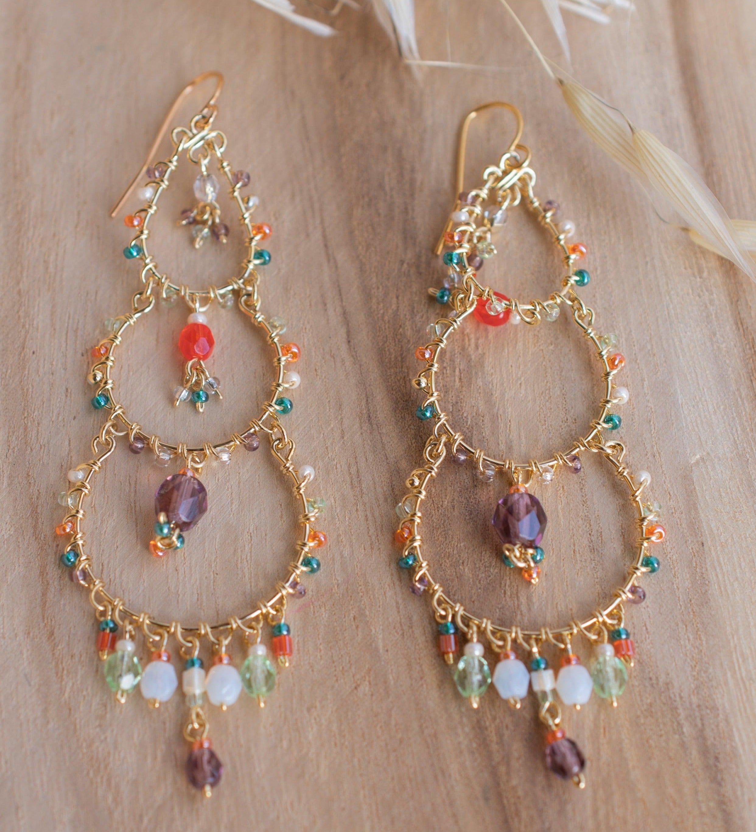 Joix Chandelier Earrings ~Gold Plated ~ SME089 - Maresia Jewelry