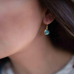 Copper Turquoise Earrings ~ Dangle ~ Jewelry ~ 18k Gold Plated ~ Natural ~ Minimalist Everyday ~ Gift for Her ~ Boho ~ Hippie ~ ME200