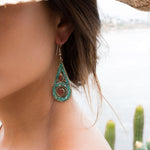 Joyse Turquoise Tibetan Earrings ~German Silver ~ SME048 - Maresia Jewelry