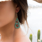 Joyse Turquoise Tibetan Earrings ~German Silver ~ SME048 - Maresia Jewelry