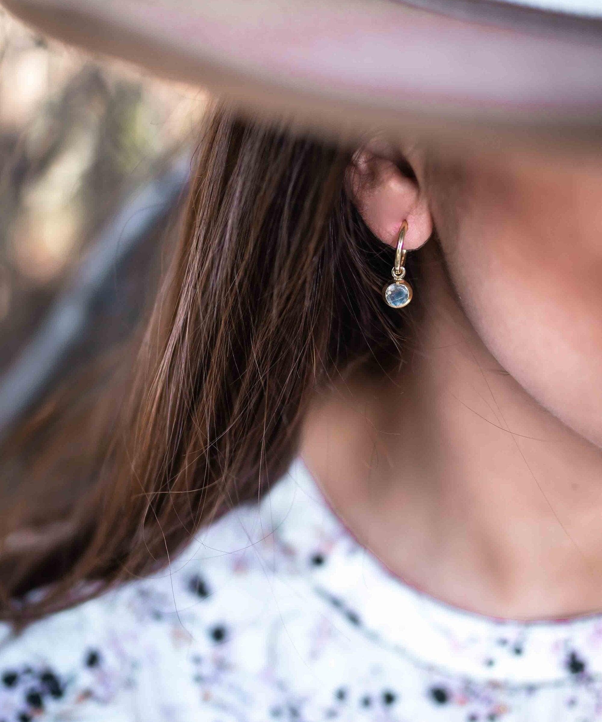 Labradorite Drop Earrings ~ Jewelry ~ 18k Gold Plated ~ stud ~ post ~ Minimalist Everyday ~ Gift for Her ~ Boho ~ Hippie ~ ME203