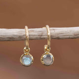 Labradorite Drop Earrings ~ Jewelry ~ 18k Gold Plated ~ stud ~ post ~ Minimalist Everyday ~ Gift for Her ~ Boho ~ Hippie ~ ME203