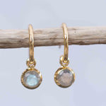 Labradorite Drop Earrings ~ Jewelry ~ 18k Gold Plated ~ stud ~ post ~ Minimalist Everyday ~ Gift for Her ~ Boho ~ Hippie ~ ME203