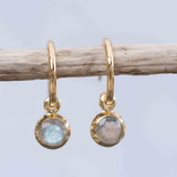Labradorite Drop Earrings ~ Jewelry ~ 18k Gold Plated ~ stud ~ post ~ Minimalist Everyday ~ Gift for Her ~ Boho ~ Hippie ~ ME203