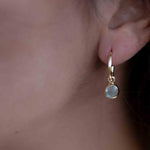 Labradorite Drop Earrings ~ Jewelry ~ 18k Gold Plated ~ stud ~ post ~ Minimalist Everyday ~ Gift for Her ~ Boho ~ Hippie ~ ME203
