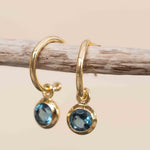 Iolite hydro Earrings ~ Stud ~ Jewelry ~ 18k Gold Plated ~ Natural ~ Minimalist Everyday ~ Gift for Her ~ Boho ~ Hippie ~ ME202