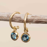 Iolite hydro Earrings ~ Stud ~ Jewelry ~ 18k Gold Plated ~ Natural ~ Minimalist Everyday ~ Gift for Her ~ Boho ~ Hippie ~ ME202