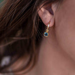 Iolite hydro Earrings ~ Stud ~ Jewelry ~ 18k Gold Plated ~ Natural ~ Minimalist Everyday ~ Gift for Her ~ Boho ~ Hippie ~ ME202