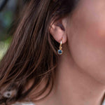 Iolite hydro Earrings ~ Stud ~ Jewelry ~ 18k Gold Plated ~ Natural ~ Minimalist Everyday ~ Gift for Her ~ Boho ~ Hippie ~ ME202