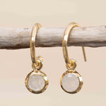 Moonstone Earrings ~ Stud ~ Jewelry ~ 18k Gold Plated ~ Natural ~ Minimalist Everyday ~ Gift for Her ~ Boho ~ Hippie ~ ME201