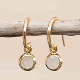 Moonstone Earrings ~ Stud ~ Jewelry ~ 18k Gold Plated ~ Natural ~ Minimalist Everyday ~ Gift for Her ~ Boho ~ Hippie ~ ME201