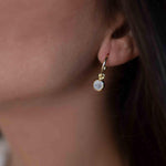 Moonstone Earrings ~ Stud ~ Jewelry ~ 18k Gold Plated ~ Natural ~ Minimalist Everyday ~ Gift for Her ~ Boho ~ Hippie ~ ME201