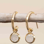 Moonstone Earrings ~ Stud ~ Jewelry ~ 18k Gold Plated ~ Natural ~ Minimalist Everyday ~ Gift for Her ~ Boho ~ Hippie ~ ME201