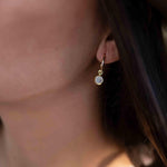 Moonstone Earrings ~ Stud ~ Jewelry ~ 18k Gold Plated ~ Natural ~ Minimalist Everyday ~ Gift for Her ~ Boho ~ Hippie ~ ME201