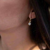 Moonstone Earrings ~ Stud ~ Jewelry ~ 18k Gold Plated ~ Natural ~ Minimalist Everyday ~ Gift for Her ~ Boho ~ Hippie ~ ME201