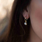 Pearl Earrings ~ Stud ~ Jewelry ~ 18k Gold Plated ~ Natural ~ Minimalist Everyday ~ Gift for Her ~ Boho ~ Hippie ~ ME204