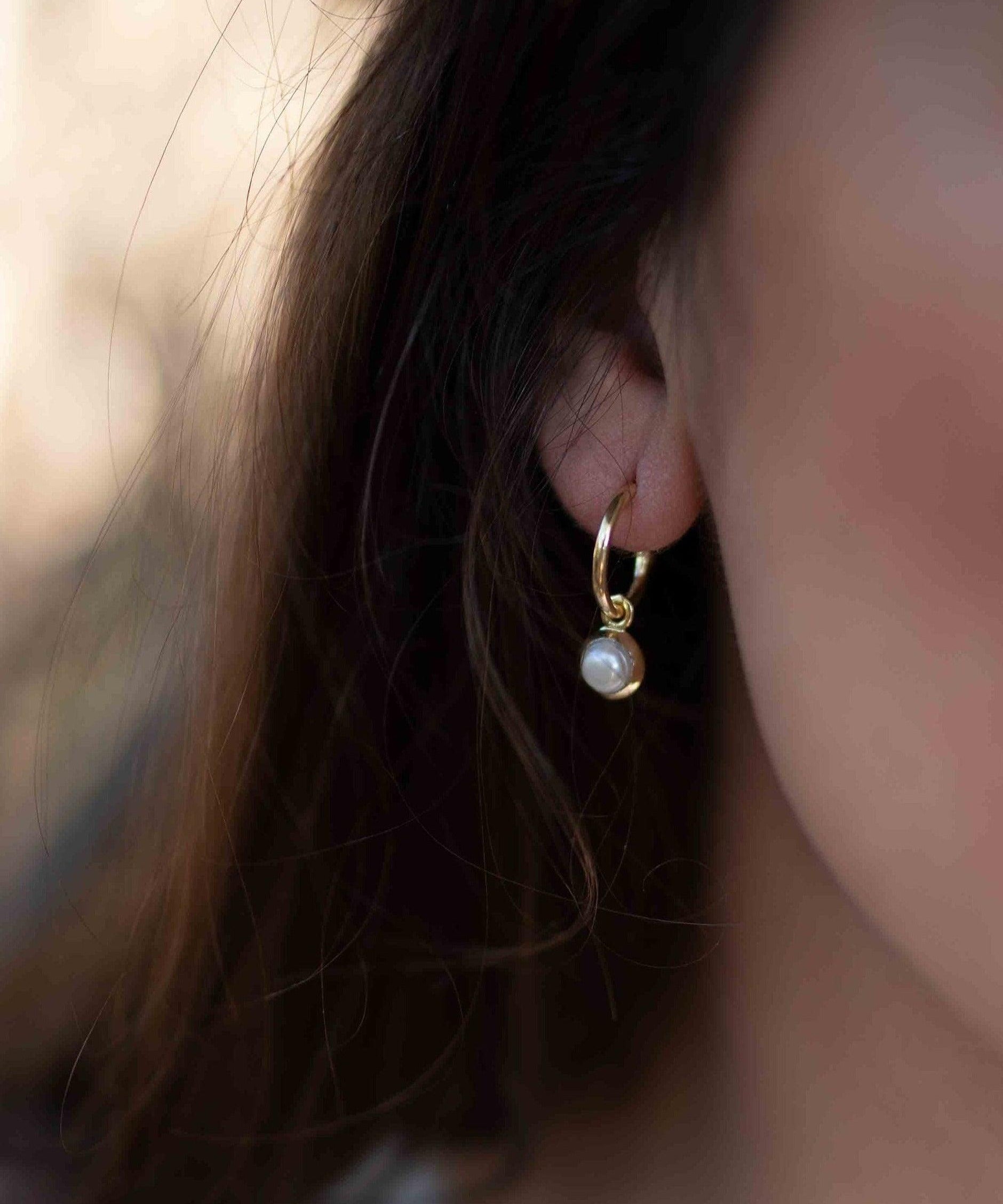 Pearl Earrings ~ Stud ~ Jewelry ~ 18k Gold Plated ~ Natural ~ Minimalist Everyday ~ Gift for Her ~ Boho ~ Hippie ~ ME204