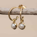 Pearl Earrings ~ Stud ~ Jewelry ~ 18k Gold Plated ~ Natural ~ Minimalist Everyday ~ Gift for Her ~ Boho ~ Hippie ~ ME204