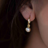 Pearl Earrings ~ Stud ~ Jewelry ~ 18k Gold Plated ~ Natural ~ Minimalist Everyday ~ Gift for Her ~ Boho ~ Hippie ~ ME204